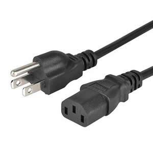 Power Cord Power Cable M/M 5FT Brand New, Bulk Pack (10 Pcs.)