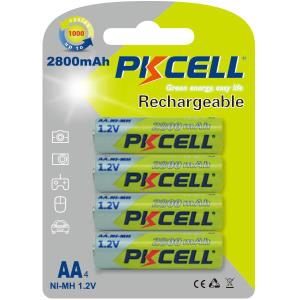 PKCell AA Ni-MH Rechargeable Battery 2800mAh 1.2V 4 Pcs/Pack - Click Image to Close