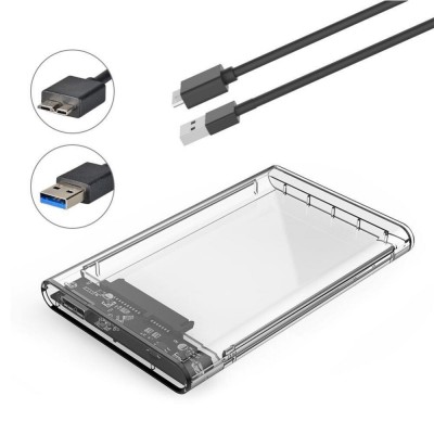 Transparent USB 3.0 to 2.5" SATA Hard Drive Enclosure