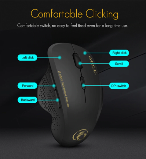 iMICE G6 Ergonomic 2.4 GHz Wireless Mouse 6 Keys - Click Image to Close