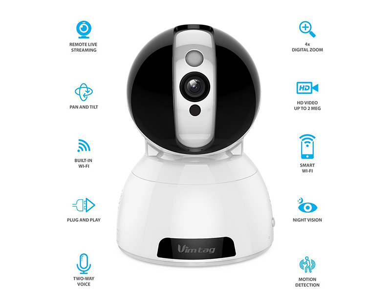 Vimtag CP3 1080P HD / 2MP Smart Wireless Camera, 2 Way Talk - Click Image to Close