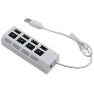 4-Port USB 2.0 Hub with 4 Switches and Light