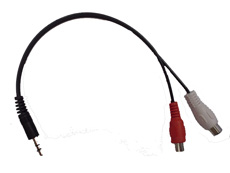 3.5mm Male to 2 RCA Female Stereo Audio Cable 6'