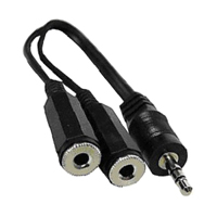 3.5mm Stereo Audio Spliter Cable (1 Male to 2 Female) - Click Image to Close