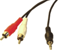 3.5mm Male to 2 RCA Male Stereo Audio Cable 6'