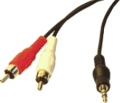 3.5mm Male to 2 RCA Male Stereo Audio Cable 6' - Click Image to Close