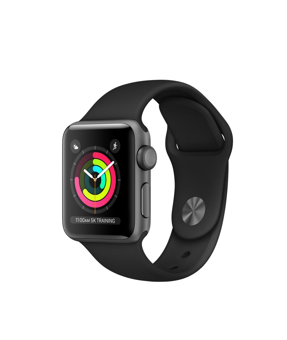 Apple Watch Series 3 (GPS) 38mm Aluminium Case Black - Click Image to Close