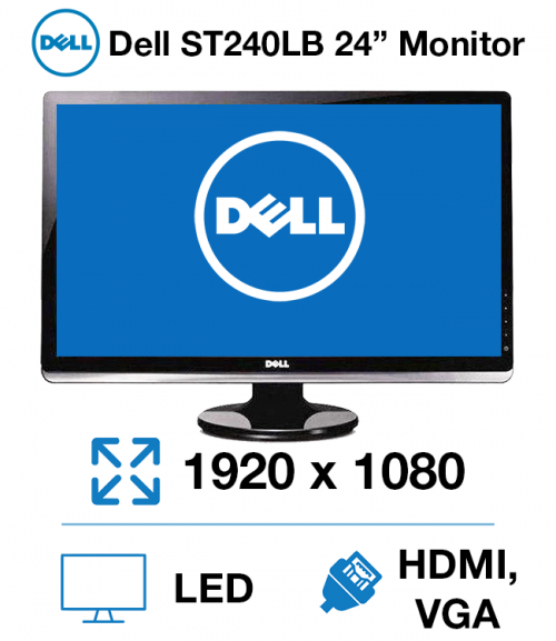 24" Dell ST2420Lb Wide LED LCD Monitor HDMI DVI VGA 1920 x 1080
