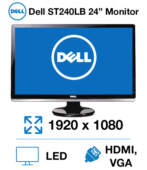 24" Dell ST2420Lb Wide LED LCD Monitor HDMI DVI VGA 1920 x 1080 - Click Image to Close