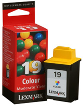 Lexmark #19 Moderate Use Color Print Cartridge 15M2619 - Click Image to Close